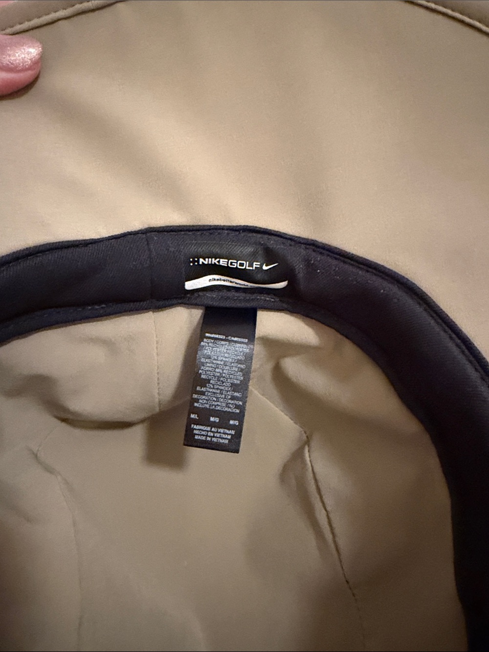 Nike Khaki Wide Brim Sun Hat with Black Swoosh - Picture 7 of 7